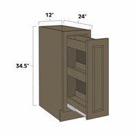 Winchester Grey 12" Spice Rack Pull Out Base Cabinet - WIN-BSR12
