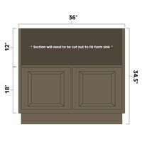 Winchester Grey 36" Farm Sink Base Cabinet - WIN-FSB36