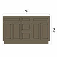 Winchester Grey 60" Double Vanity Cabinet w/ Drawers on Center - WIN-VSDB60