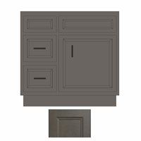 West Point Grey 24" Vanity Sink Base Cabinet w/ Drawers on Left - WPG-V2421DL