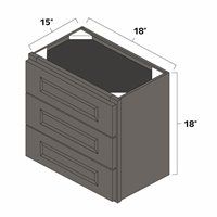 West Point Grey 18" Three Drawer Wall Cabinet - WPG-W3DR18