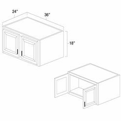 White Shaker 36" x 18" Refrigerator Wall Cabinet - WS-WR3618