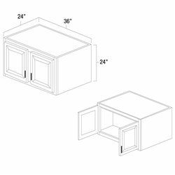White Shaker 36" x 24" Refrigerator Wall Cabinet - WS-WR3624